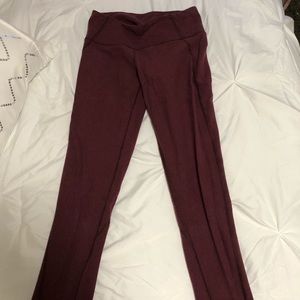 Maroon full length lulu lemon pants